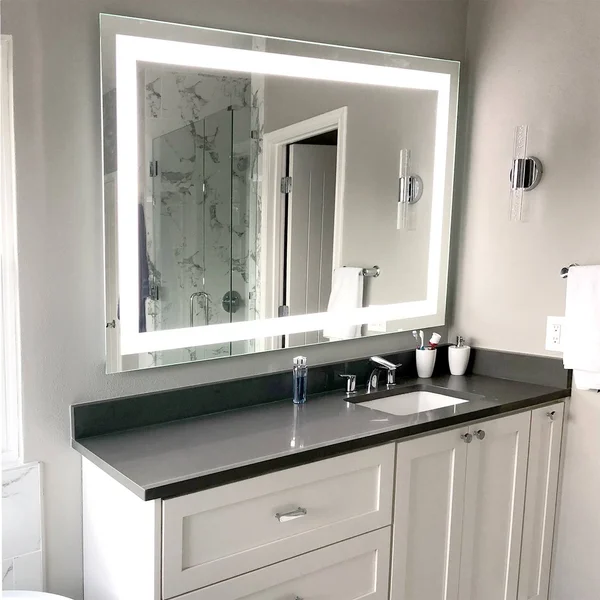 Mirrors & Marble LED Front-Lighted Bathroom Vanity Mirror: 60x22 Wide x 36x22 Tall - Commercial Grade - Rectangular - Wall-M