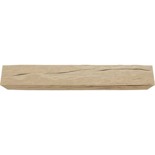 Ekena Millwork MANURW06X06X48PP 6x22H x 6x22D x 48x22W Riverwood Faux Wood Fireplace Mantel, Natural Pine
