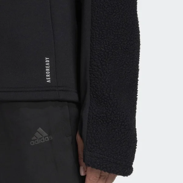 Women's Adidas Own The Run Warm Cover-Up Long Sleeve - Color: Black - Size: L