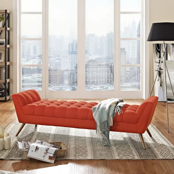 Modway Atomic Red Response Fabric Bench