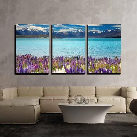 Wall26 - 3 Piece Canvas Wall Art - Lake Tekapo - South Island, New Zealand - Modern Home Decor Stretched and Framed Ready to Hang