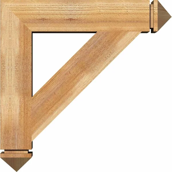 Ekena Millwork BKT06X32X36TRA03RWR 6x22W x 32x22D x 36x22H Traditional Arts & Crafts Rough Sawn BRACKET - Western Red Cedar