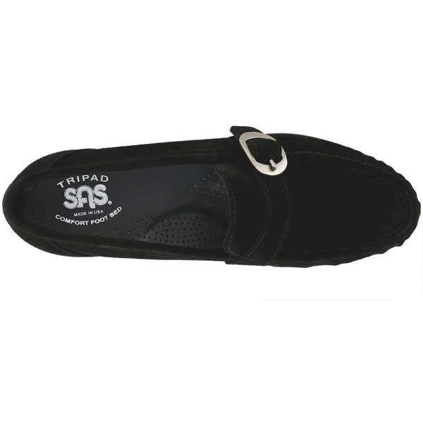 SAS Women's Lara Black Suede 7.5 Wide