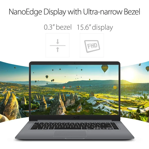 Asus VivoBook F510qa 15.6 WideView FHD Laptop, AMD Quad Core A12-9720p, 4GB DDR4, 128GB Ssd, Windows 10, Gray