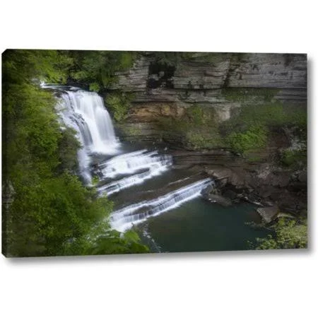 Millwood Pines 'Tn - Cummins Falls SP Waterfall Basin' Photographic Print on Wrapped Canvas, Size: 21 inch H x 32 inch W x 1.5 in