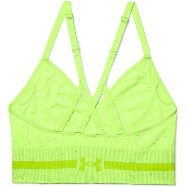 Under Armour Women's Seamless Low Long Heather Sports Bra - Green, Xs