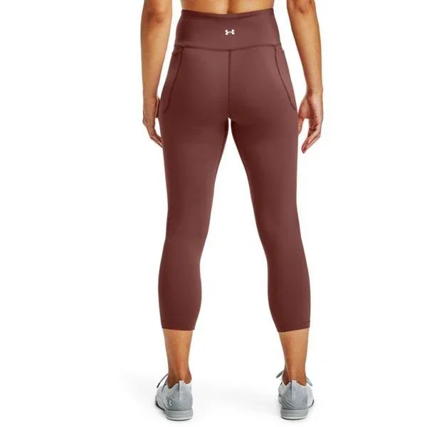 Under Armour Women's Meridian Crop Leggings Pants - Red/Silver, Size: Xs