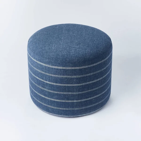Threshold Designed w/STUDIO McGee Lynwood Upholstered Round Cube Navy - Threshold Designed with Studio McGee