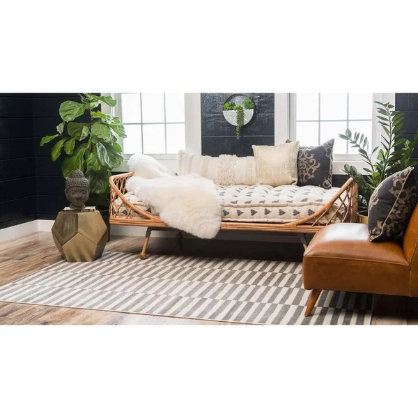 Unique Loom Striped Williamsburg Area Rug - 8& x 10& Teal