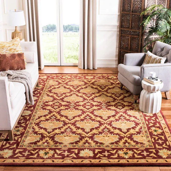 Safavieh Antiquities AT54A 3&0x22 x 5&0x22 Wine, Gold Area Rug
