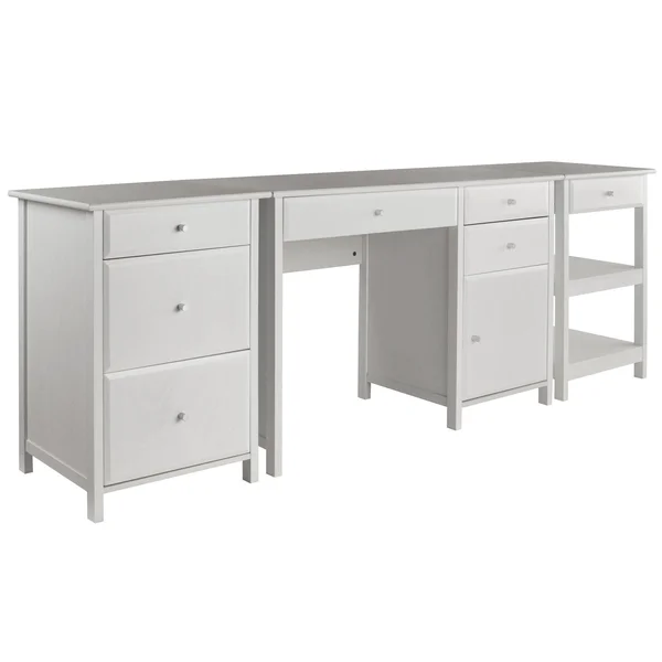 Delta 3-Pc Home Office Set - White, Winsome Wood