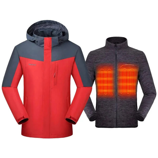 Men's 3-in-1 Heated Jacket 5V XL, Red
