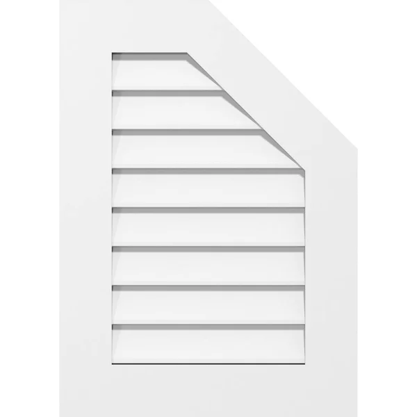 Ekena Millwork GVPOR24X3201SN 24x22W x 32x22H Half Octagon Top Right Surface Mount PVC Gable Vent: Non-Functional - w/ 3-1/2x22W