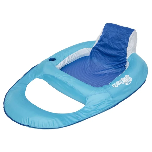 Swimways Spring Float Recliner, Light Blue/Dark Blue, 56 in x 38 in x 16 in