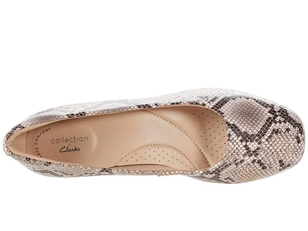 Clarks Women's Marilyn Leah Shoes - Natural Snake Synthetic