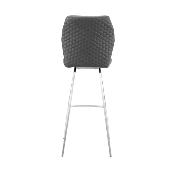 30x22 Tandy Counter Height Barstool with Gray Faux Leather Brushed Stainless Steel - Armen Living