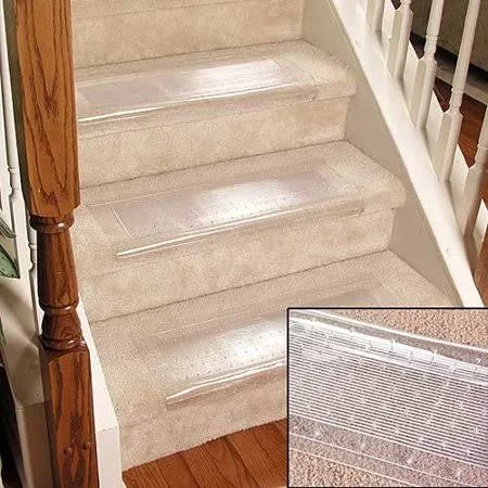 Decorx Clear Stair Treads Carpet Protectors Set of 2, 24 x 8