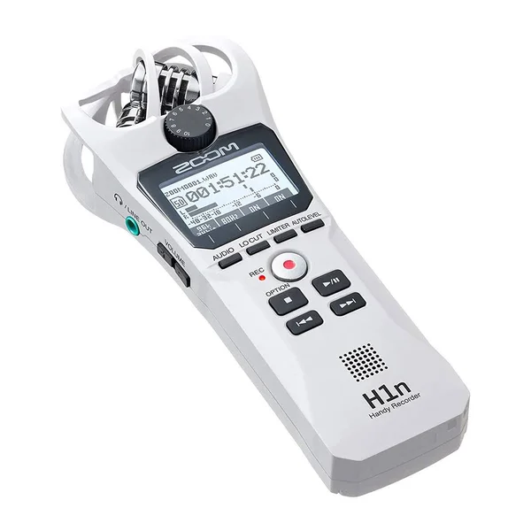 Zoom H1n Handy Recorder White+ Black Windscreen + Y Cable 1/8 inch TRS to Dual inch TS Cable + SanDisk 32GB microSDHC UHS-I with