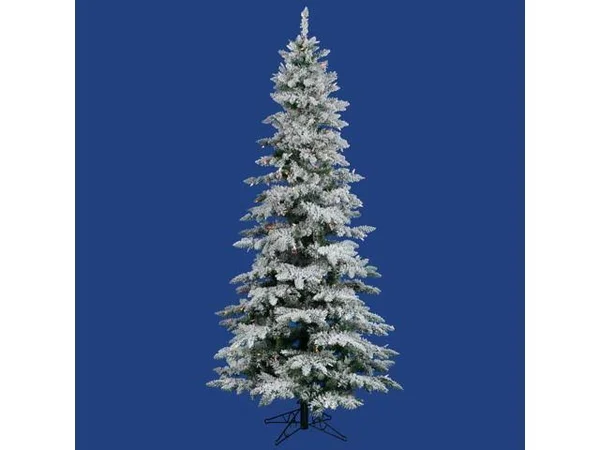Vickerman 6.5 ft. Flocked Slim Utica Fir Multi Dura-Lit Christmas Tree