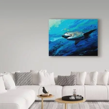 Trademark Fine Art The Mighty Bull Shark by Jace D. Mctier 24x32-Inch Multicolor