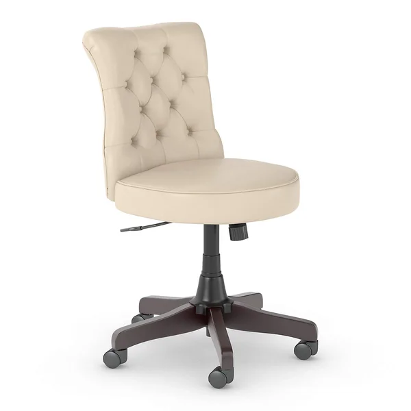 Bush Furniture Fairview Mid Back Tufted Office Chair in Antique White