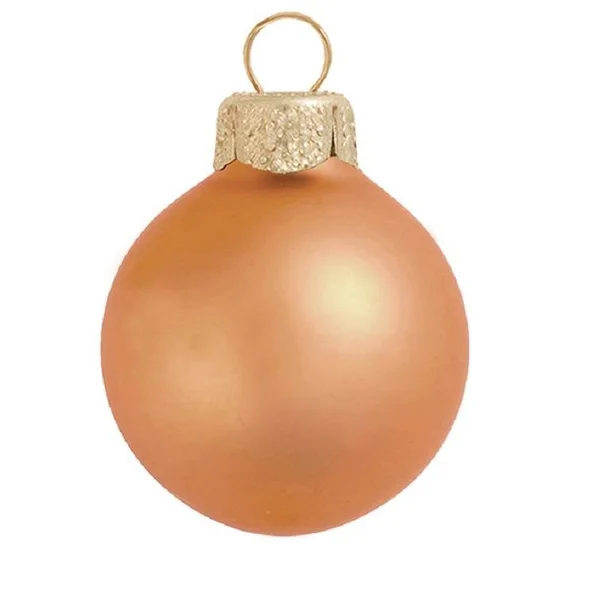 28ct Matte Burnt Orange Glass Ball Christmas Ornaments 2 inch (50mm)