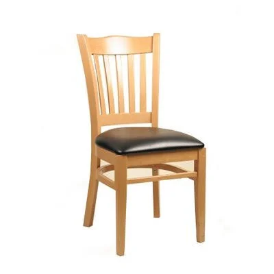 Medina Vinyl Upholstered Slat Back Side Chair Alcott Hill? Frame Color: Cherry, Upholstery Color: New Soho: Silver Grey