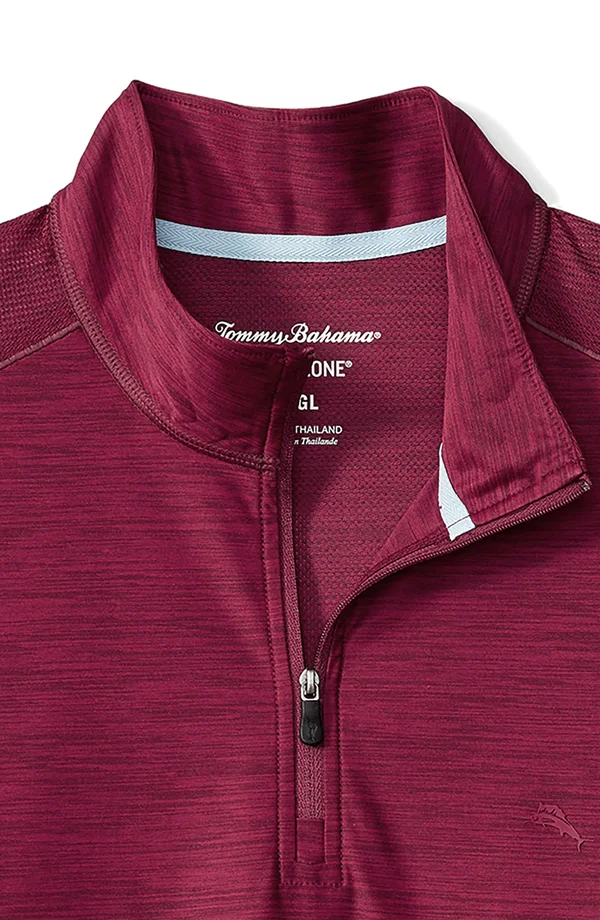 Tommy Bahama Big Tall IslandZone Palm Coast Half-Zip Recycled Materials Pullover - Mens, 2XLT, Beet Red