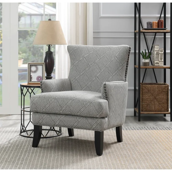 Copper Grove Fatumanongi Transitional Nailhead Accent Chair - Fog