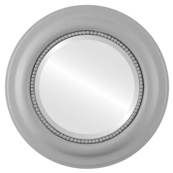 Heritage Framed Round Mirror - Linen White