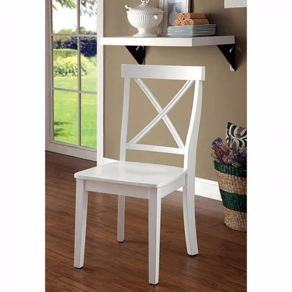 Wooden Armless Side Chair White Pack of 2