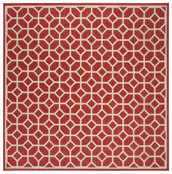 Safavieh Linden LND127Q 6&7x22 x 6&7x22 Square Red - Creme Area Rug