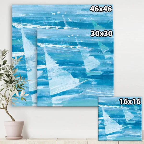 Designart &From The Shore I& Nautical & Beach Gallery-Wrapped Canvas - 36 in. Wide x 36 in. High