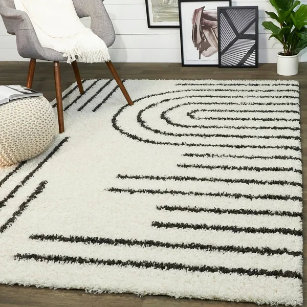 BALTA Janus Black 5 ft. x 7 ft. Contemporary Area Rug