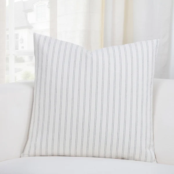 Siscovers Ticking Stripe Pewter 26 inch Designer Euro Throw Pillow