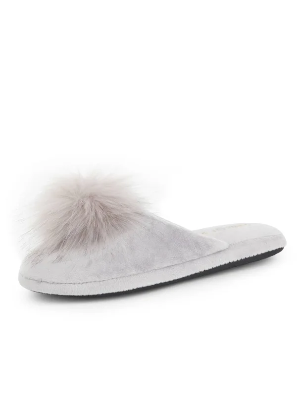 Patricia Green Daisy Pouf Slipper Charcoal, 7/S