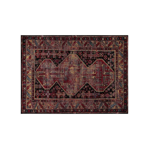 Concord Global 6&7x22 x 9&3x22 Black/Red Diamond Antique Area Rug