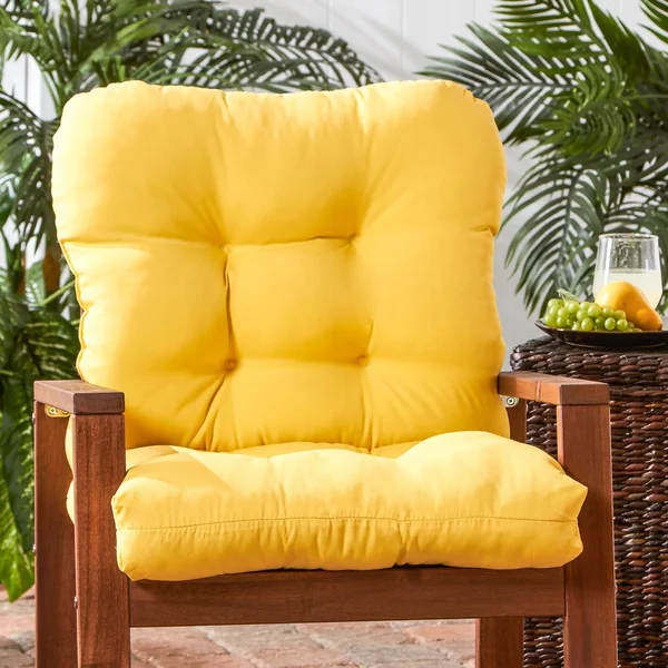 Greendale Home Fashions Outdoor Seat/Back Chair CUSHION, Sunbeam, 42 x 21 x 4 inches
