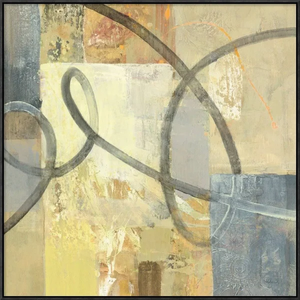 East Urban Home 'Ribbon Dance II' Oil Painting Print on Canvas - Beige
