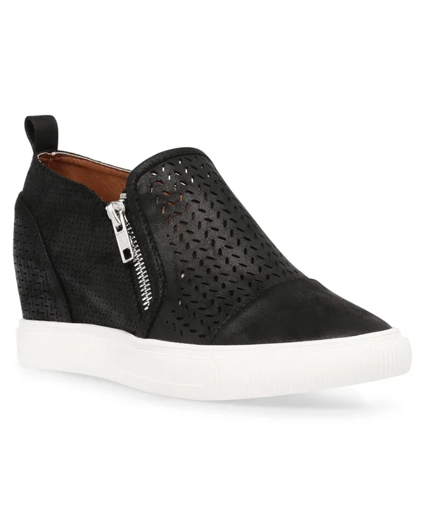 DV Dolce Vita Krissa Perforated Wedge Sneakers - Soft Gold