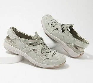 Earth Origins Suede Sport Fisherman Sandal- Skye Sid, Size 8 Medium, Sage Green