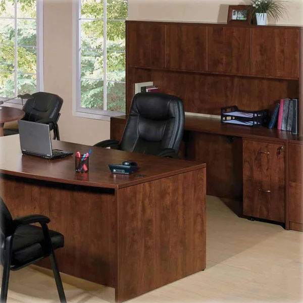Lorell Cherry Essentials Rectangular Desk Shell - Red