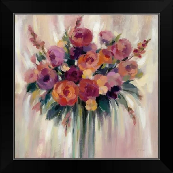 Autumn Bouquet, Black Framed Wall Art, 16x16, Great Big Canvas
