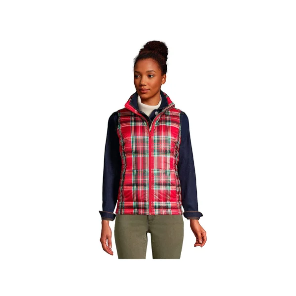 Lands& End Women's Puffer Vest Lightweight Padded Outerwear
