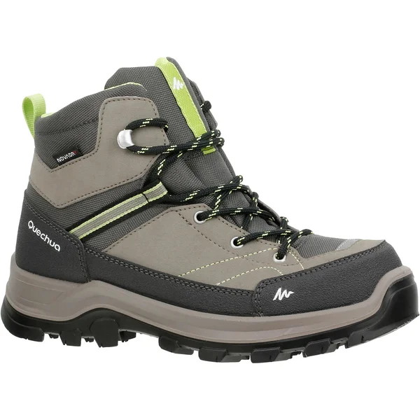 Quechua Kid's Mh500, High-Top Waterproof Hiking Shoes in Iced Coffee, Size 13C