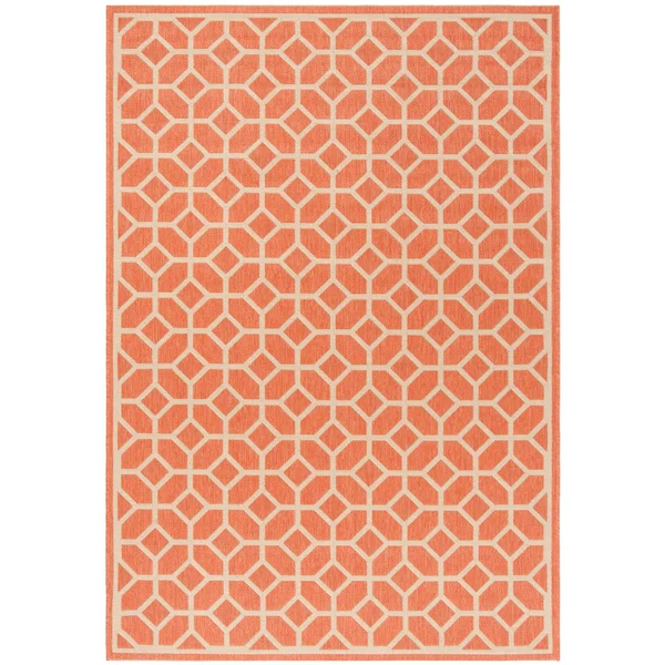 Safavieh Linden LND127Q 6&7x22 x 6&7x22 Square Red - Creme Area Rug