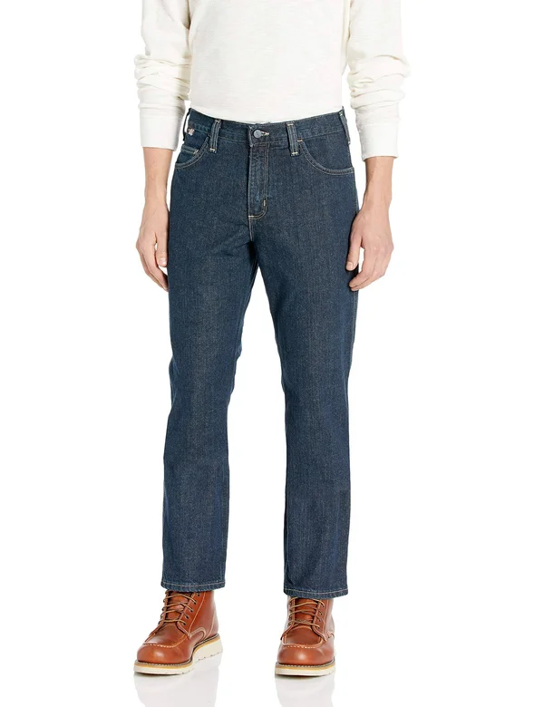 Carhartt Men's Flame Resistant Rugged Flex Jean Relaxed Fit - Deep Indigo Wash, 44x36