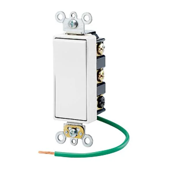 Leviton 5686-2W White Decora Plus Double Pole Double Throw Maintained Rocker Switch 15A