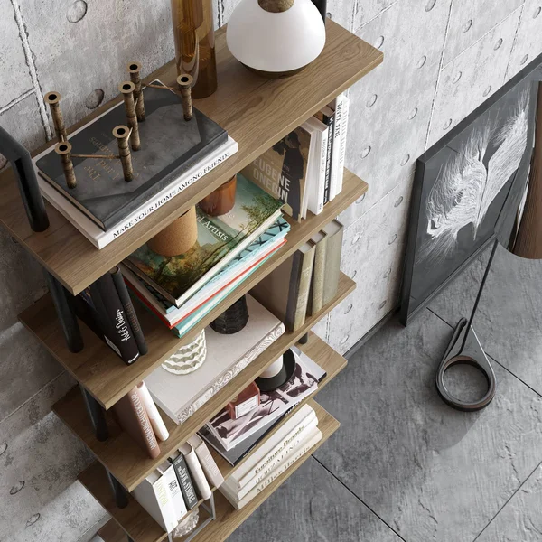 Decorotika Paula 68&& Tall Metal Wood Accent Ladder Bookcase - Black & Oud Oak