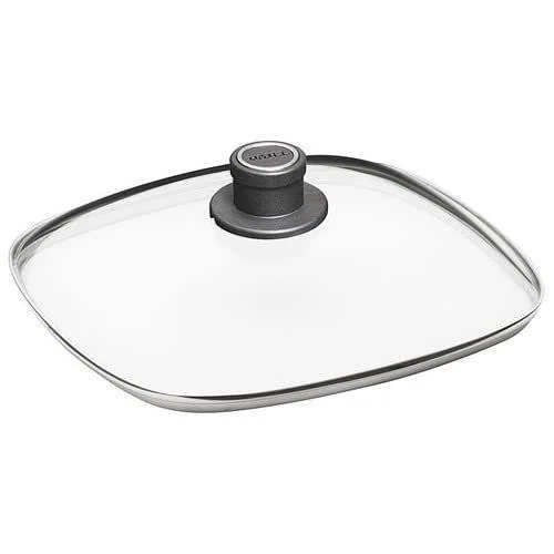 Woll Square Glass Lid with Permanent Steam Vent and Metal Rim, 26cm